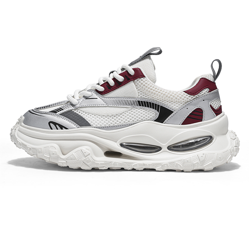 

TELENT Мужские дышащие низкие кеды с амортизацией бело-красные, цвет White Red