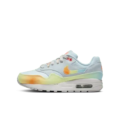 

Кроссовки Nike Air Max 1, цвет Glacier Blue/White/Light Lemon Twist/Total Orange