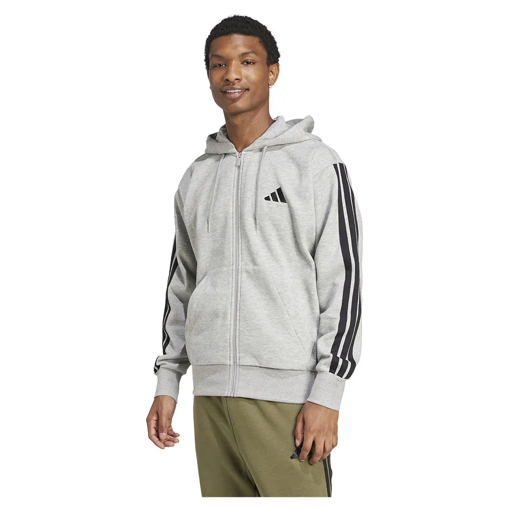 

Толстовка adidas Essentials 3 Stripes Fleece full zip, серый