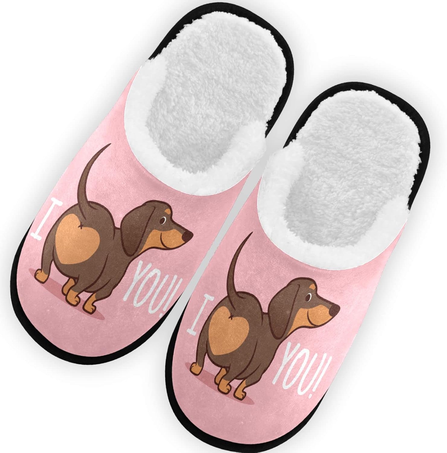 

Тапочки для женщин и мужчин, домашние тапочки с мемори-пенной стелькой, нескользящие для улицы и дома, зимние тапочки для спальни Glaphy, Dachshund Dog