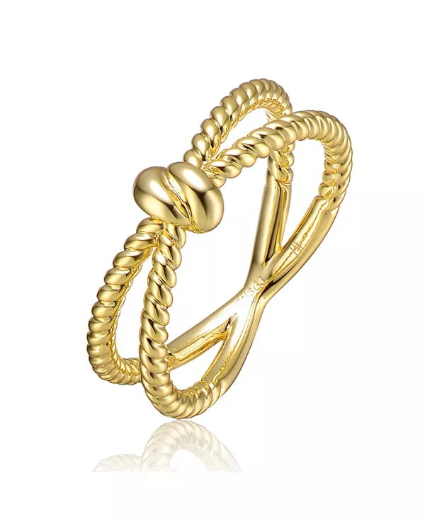 

Коктейльное кольцо Rachel Glauber Rope Knock Miami, позолота 14 карат/покрытие из белого золота Gigigirl, gold