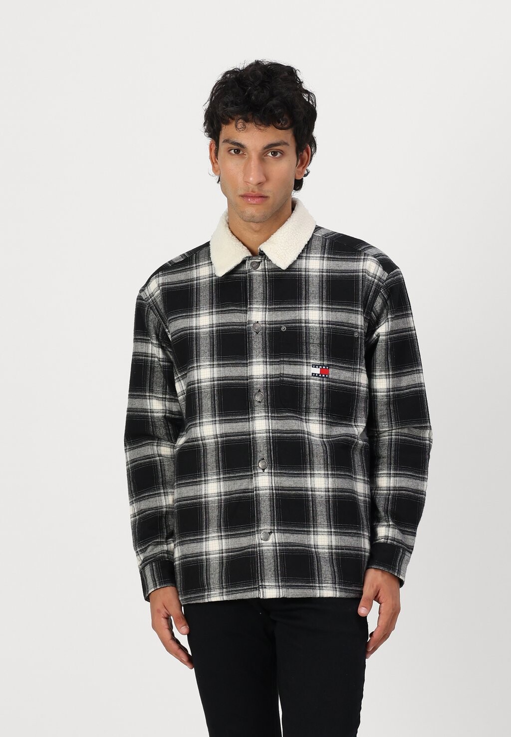 

Легкая куртка CHECK MIX Tommy Jeans, черный