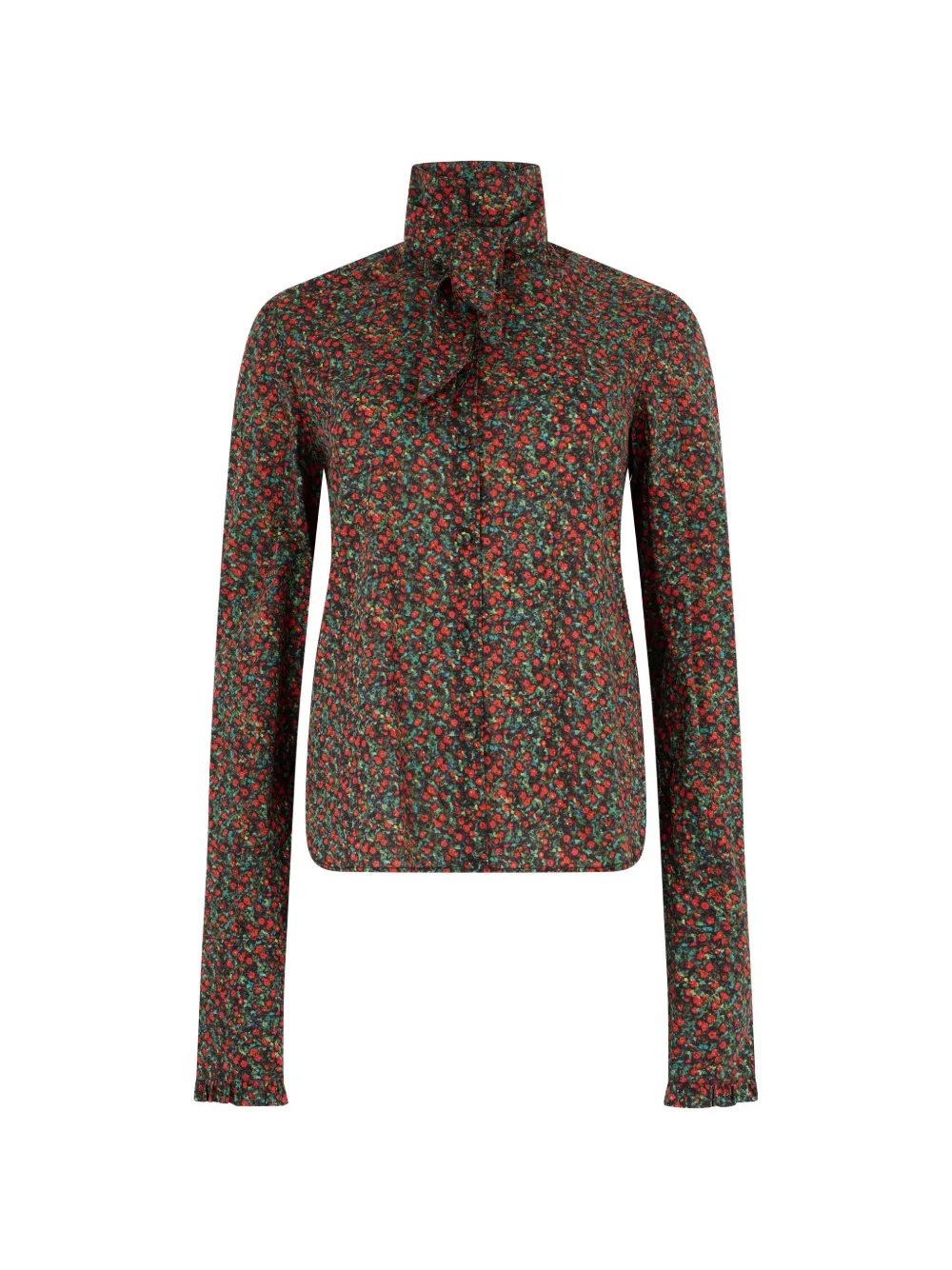 

Блузка с цветочным принтом и рюшами Philosophy Di Lorenzo Serafini, черный