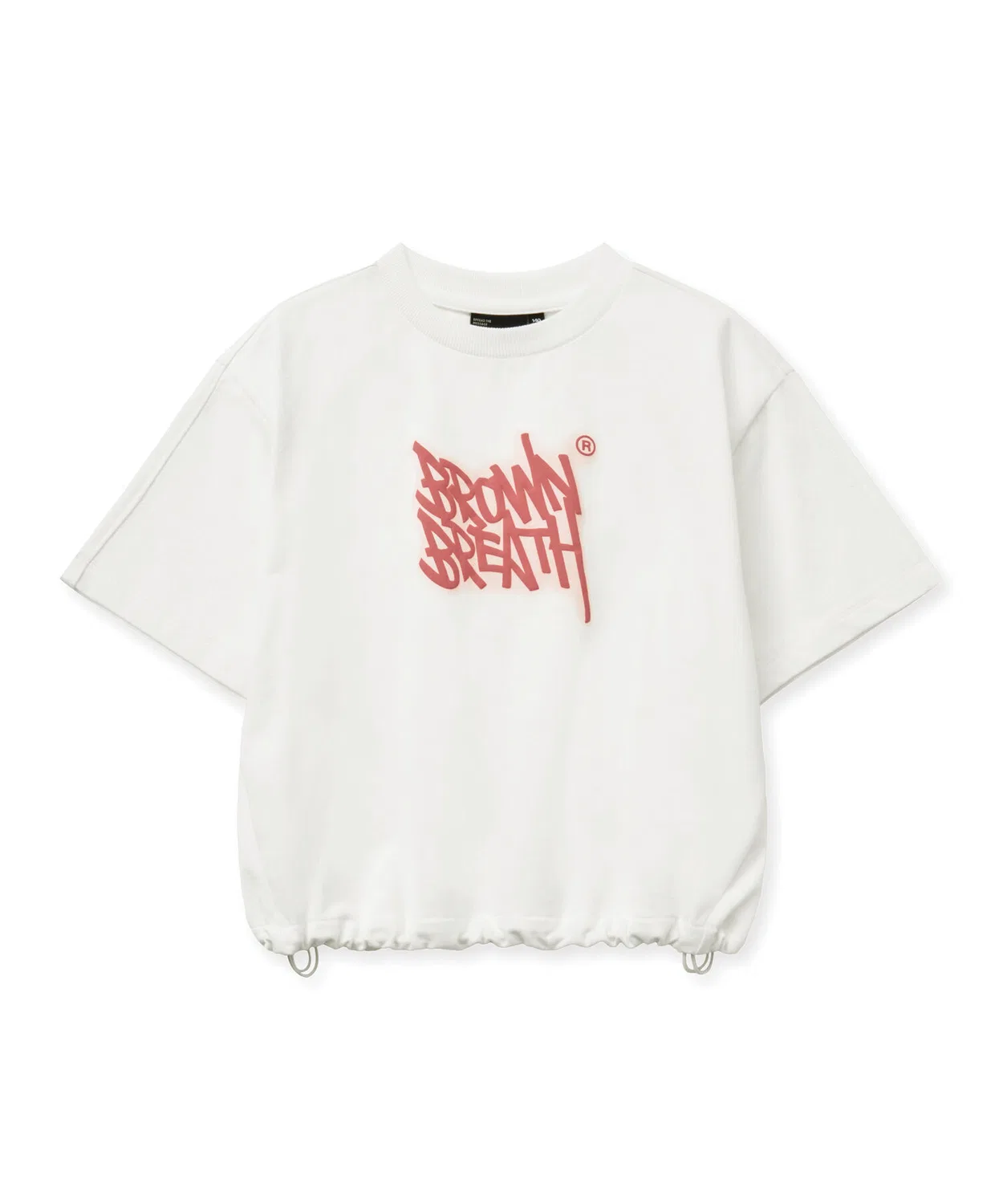 Детский укороченный свитшот Kids Girl Tag Crop MTM Tee цвета айвори от Brownbreath Kids — фото 4