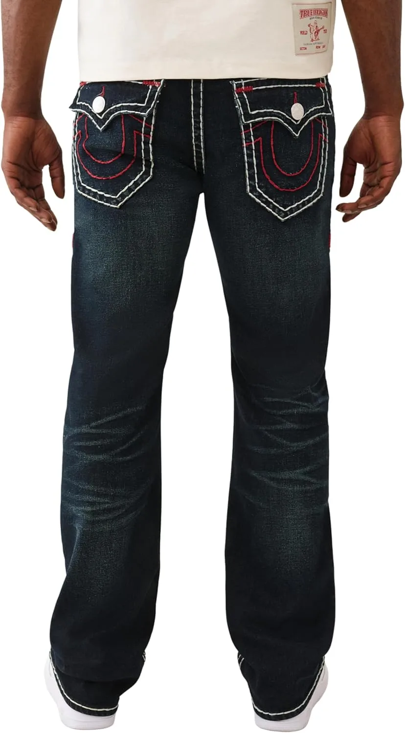 Джинсы True Religion Billy Super T Flap, прямой крой, контрастная