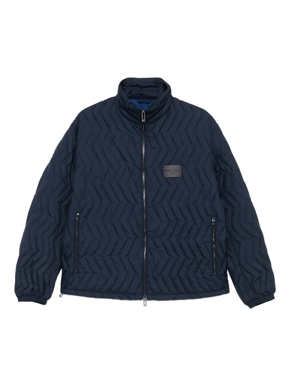 

Стеганая куртка с узором шеврон Emporio Armani, синий