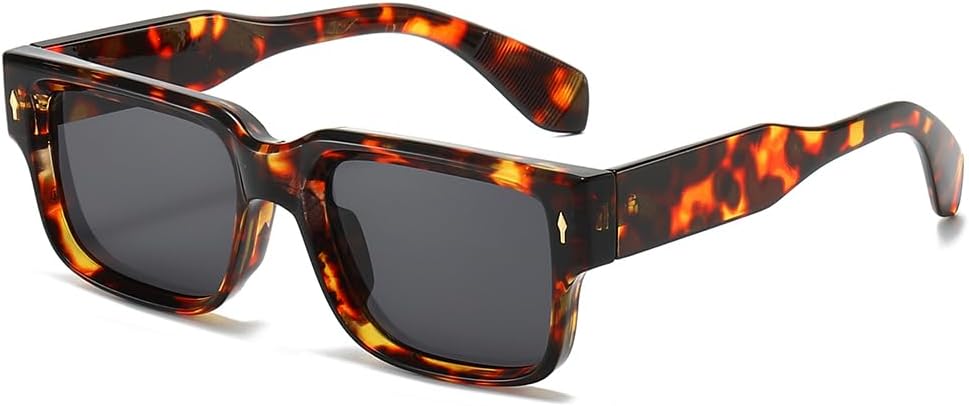 

Солнцезащитные очки YAMEIZE в стиле ретро, ​​квадратные, для женщин и мужчин, винтажные прямоугольные, 90-е годы, толстая оправа, защита от ультрафиолета UV400, Leopard Black