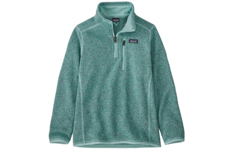 Patagonia Толстовка kids' apparel better sweater 1/4 zip fleece green kids' — фото 4