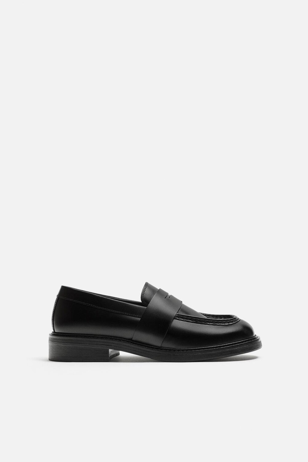 

Кожаные пенни-лоферы ZARA, черный