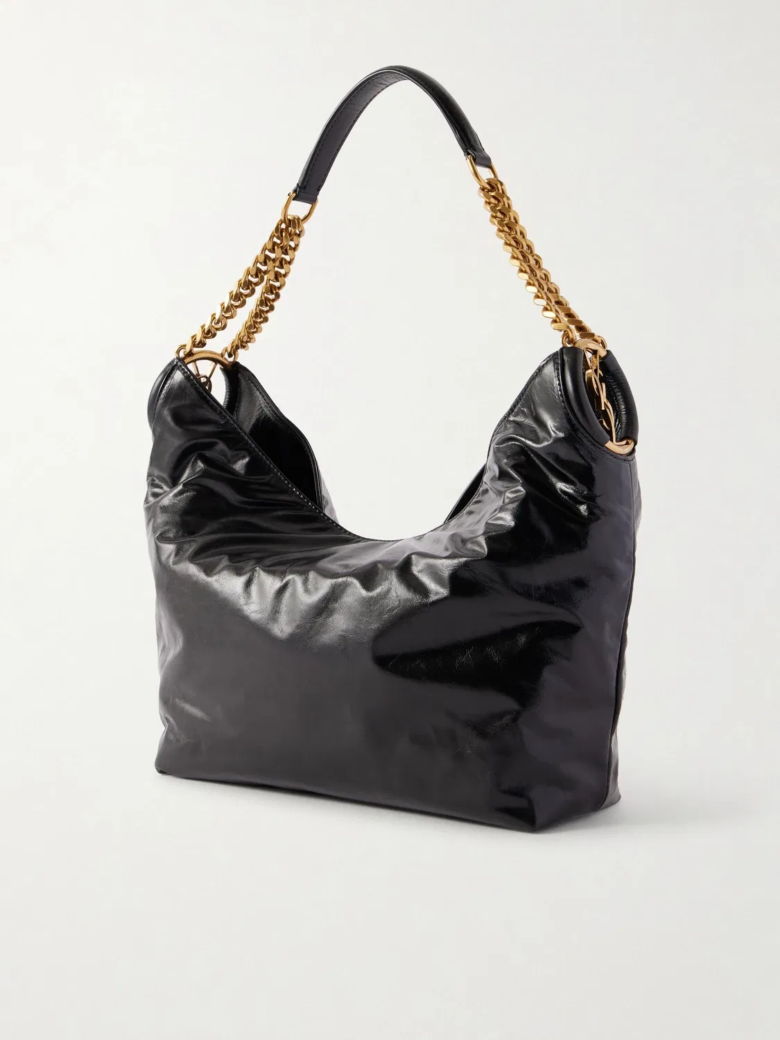 Кожаная сумка-хобо Hortense SAINT LAURENT, черный — фото 4