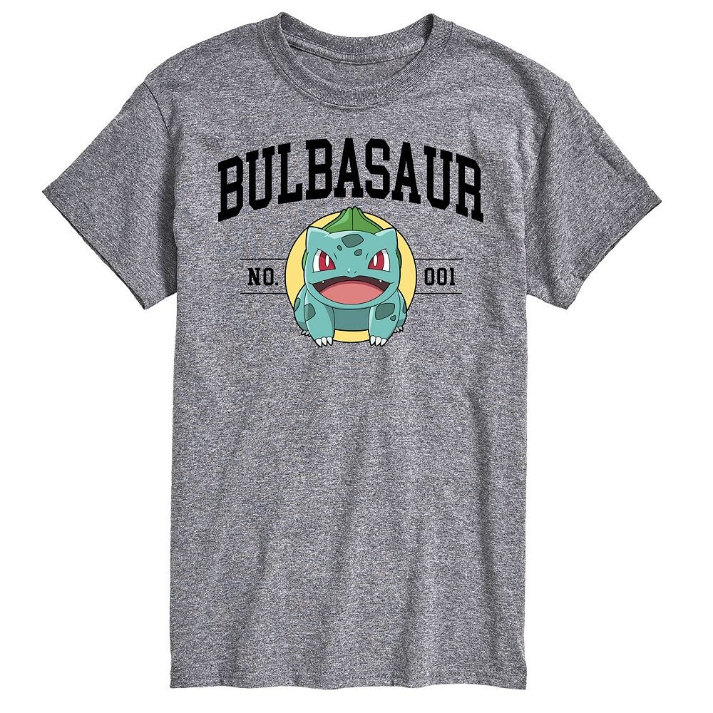 

Университетская футболка с рисунком Big & Tall Pokemon Bulbasaur Licensed Character, серый