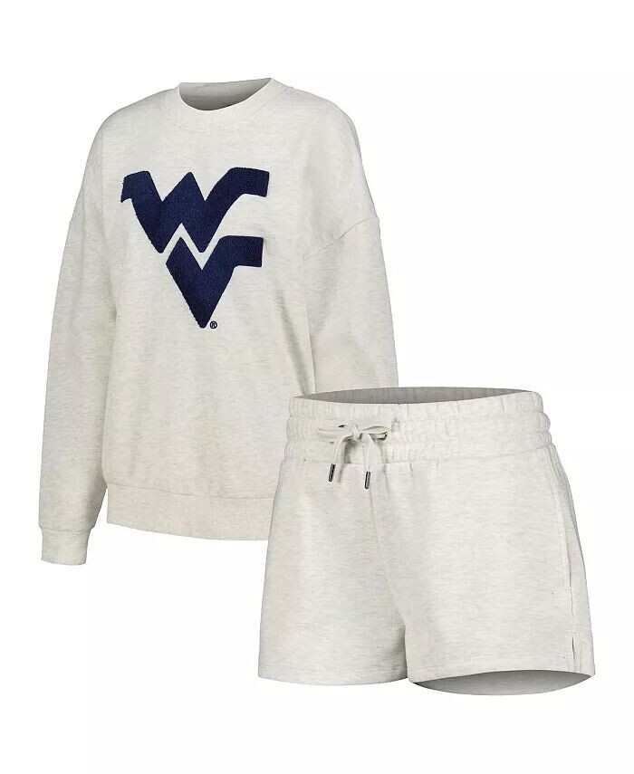 

Женский комплект для сна Ash West Virginia Mountaineers Team Effort, свитер и шорты Gameday Couture