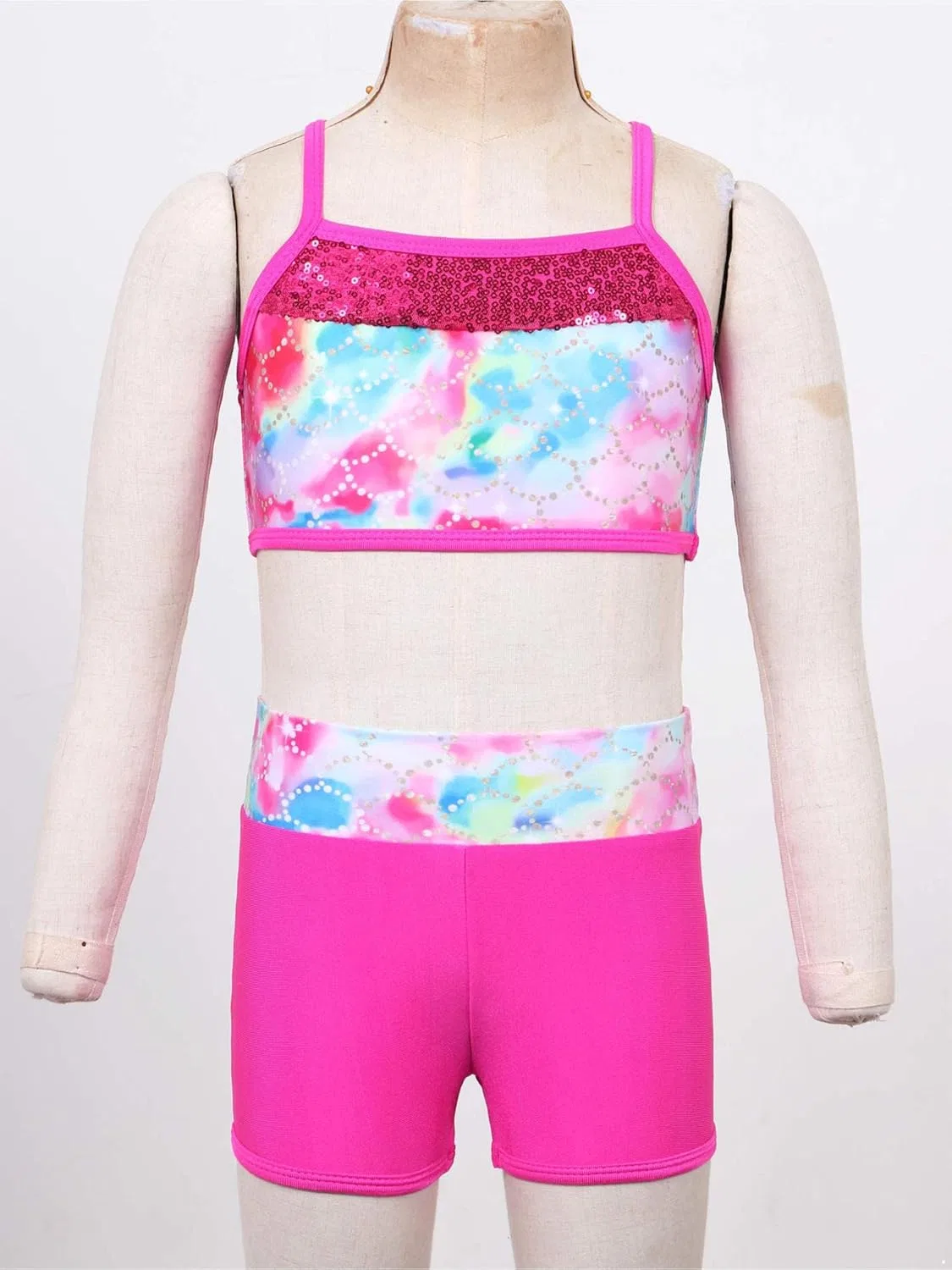 Детский спортивный костюм с пайетками Agoky, 2 предмета, Colorful Fish Scales — фото 3
