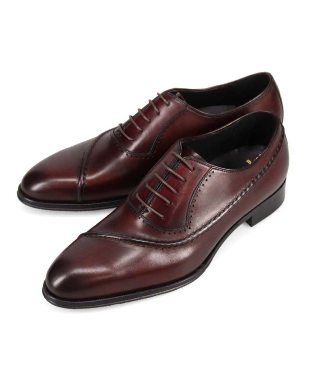 Туфли для восстановления в стиле мадрас, туфли с гладким носком Madras, Red/Dark Brown
