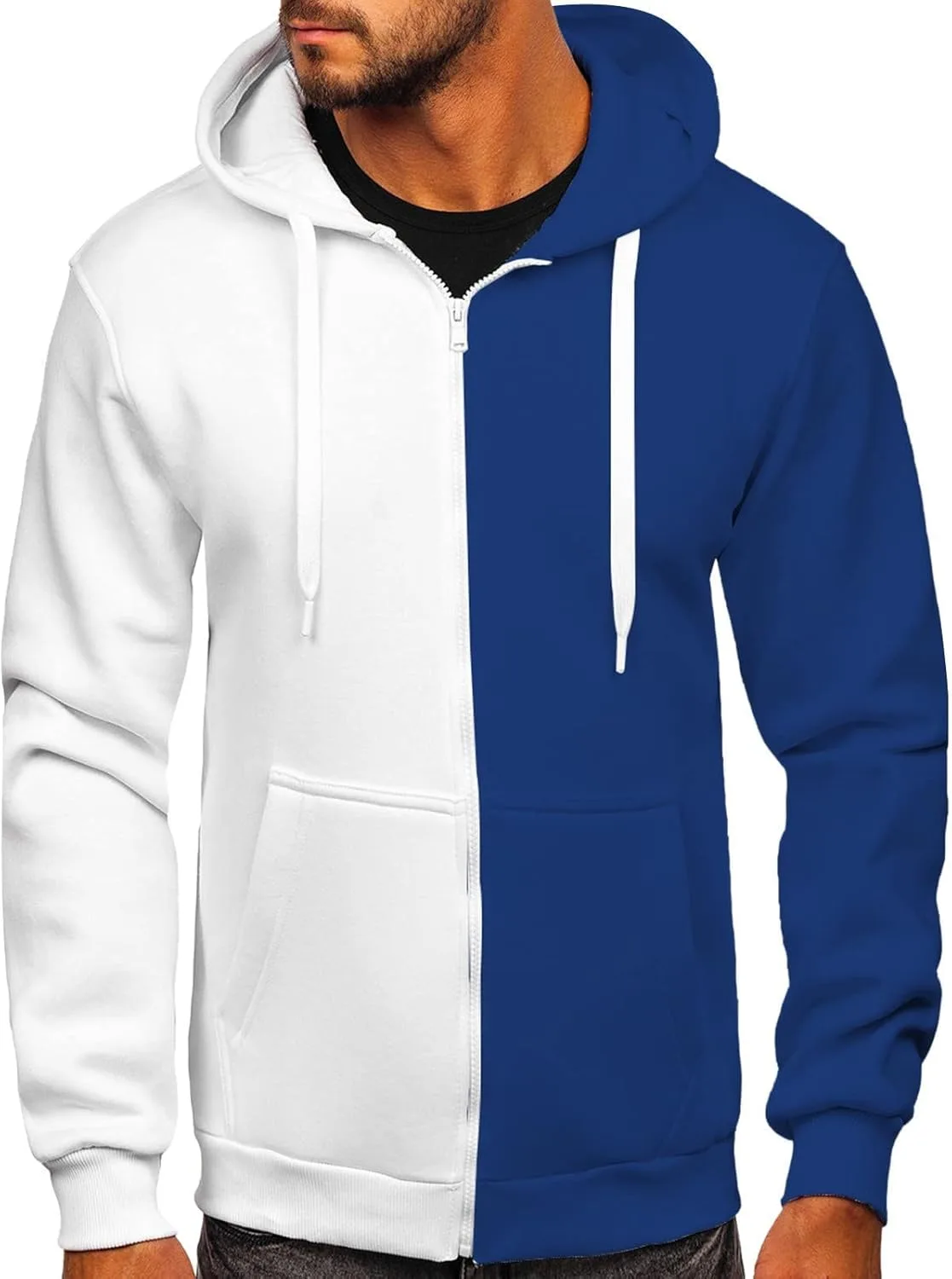 

Толстовка с капюшоном Muscularfit на молнии, цветной блок, оверсайз