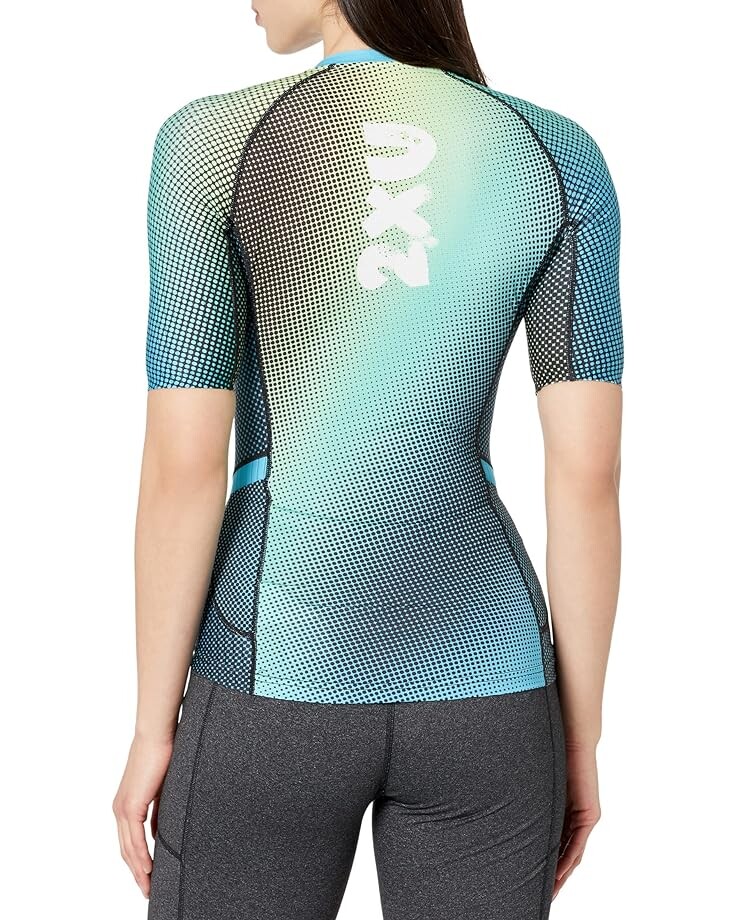 

Топ 2XU Aero Tri Sleeved Top, цвет Cyan/White