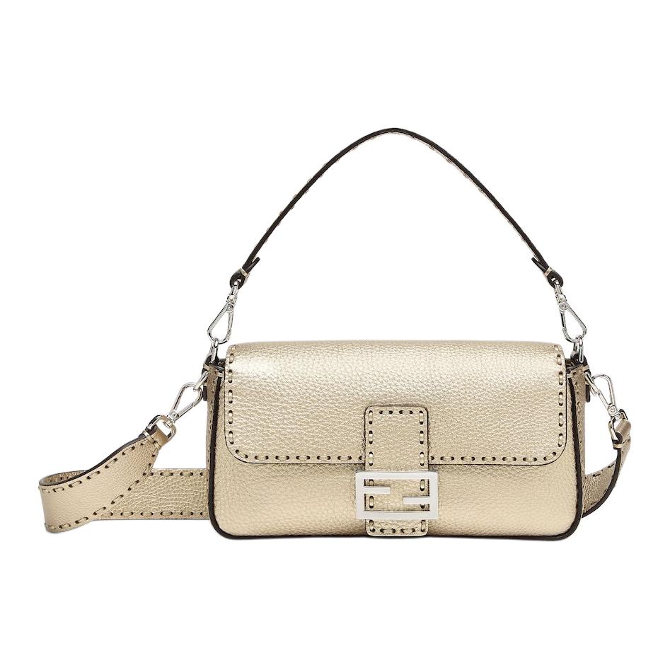 

Сумка через плечо Baguette из коровьей кожи, кроссбоди, женская сумка Champagne FENDI, basic set (bag+dust bag)