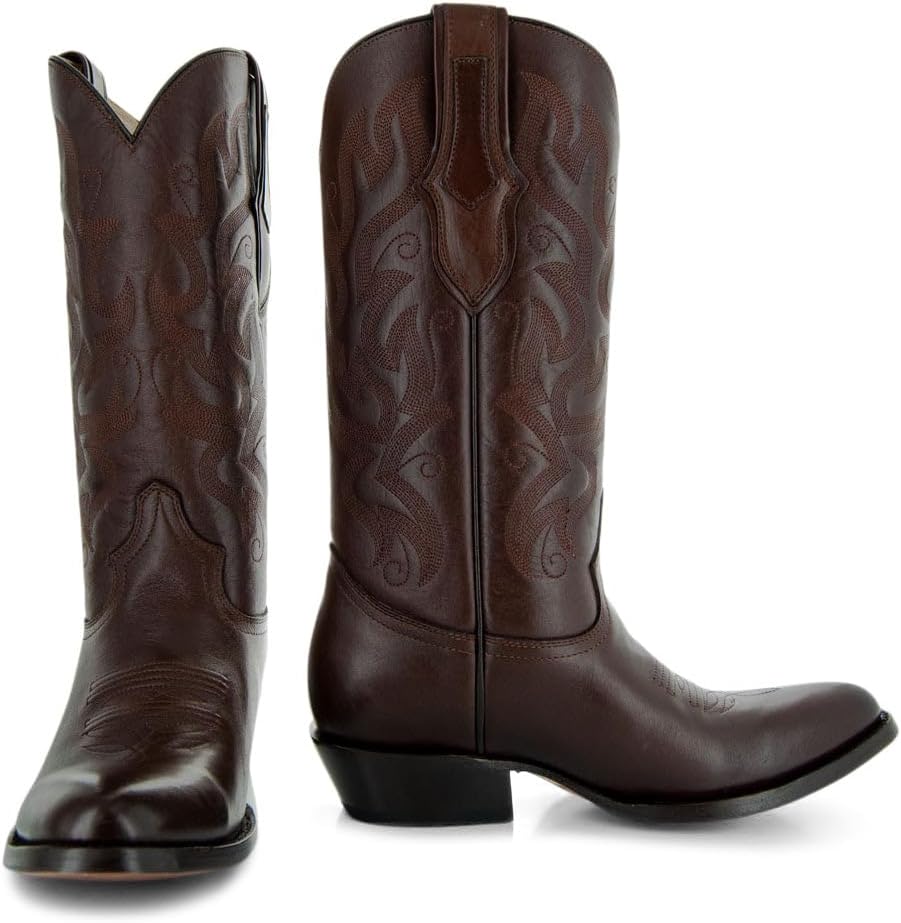 Мужские классические ковбойские сапоги Soto Boots с круглым носком H7001, коричневый