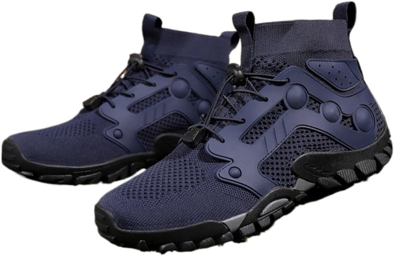 

Мужские высокие походные ботинки, с массивной подошвой, противоскользящие для активного отдыха и скалолазания, дышащая сетка для походов и скалистых приключений Azttoztto, темно-синий
