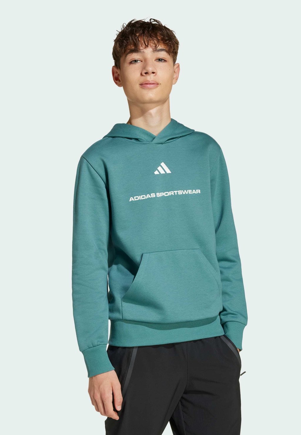 

Толстовка SLOGAN con cappuccio Adidas Sportswear, цвет Preloved Teal