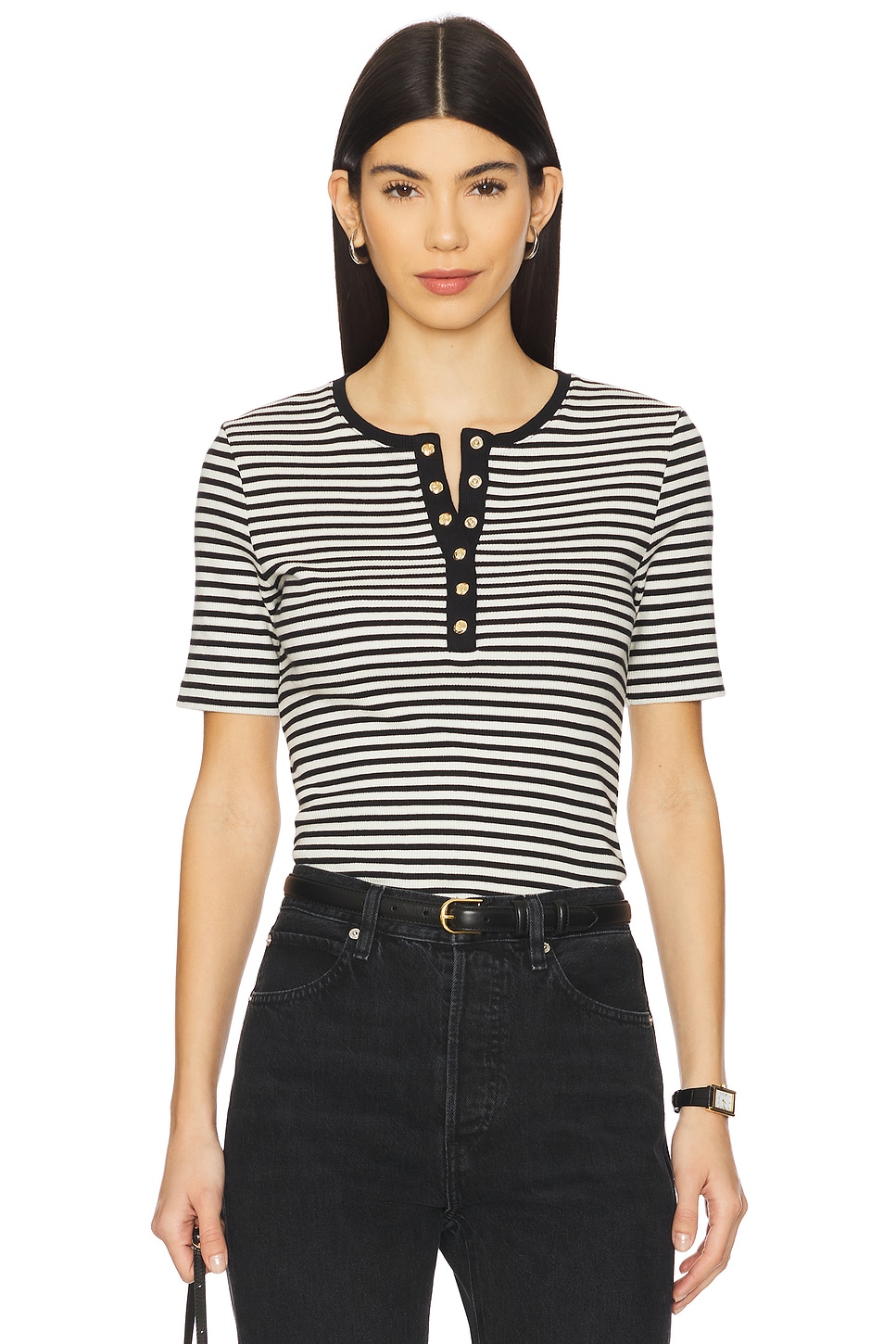 

Alessia tee Anine Bing, cream & black stripe