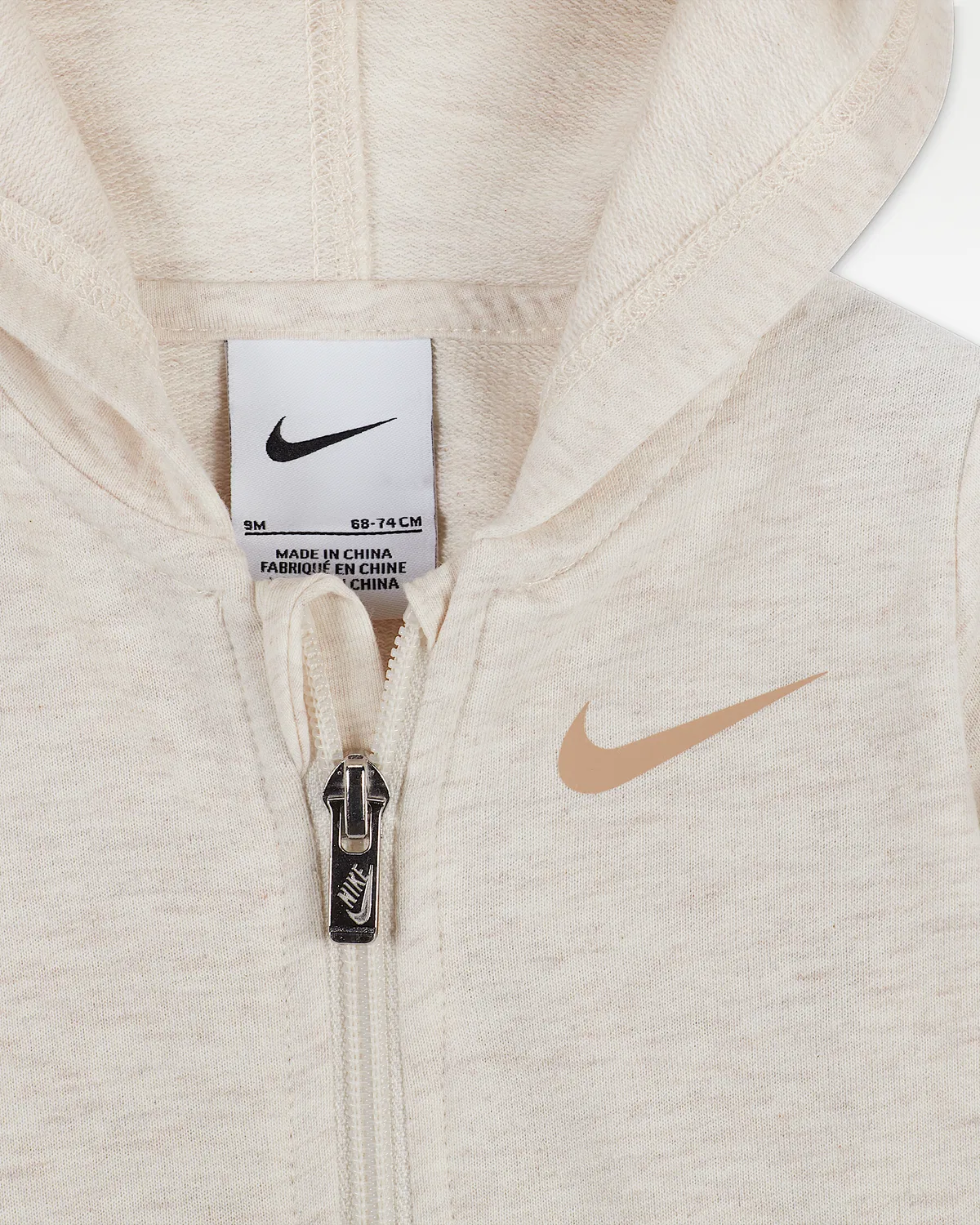 Baby (0-9M) Hooded Coverall Nike Baby Essentials, Pale Ivory — фото 3