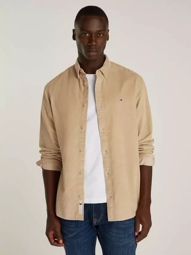 

Рубашка Tommy Hilfiger Tommy Jeans Regular Fit Organic Cotton Corduroy, цвет gentle/gold