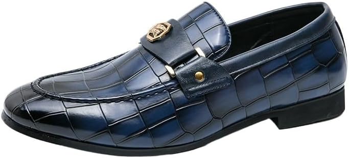 

Мужские классические кожаные лоферы, классические мокасины без шнурков, противоскользящие и износостойкие, для повседневной носки, вечеринок, вождения и делового стиля Zestrelax, синий