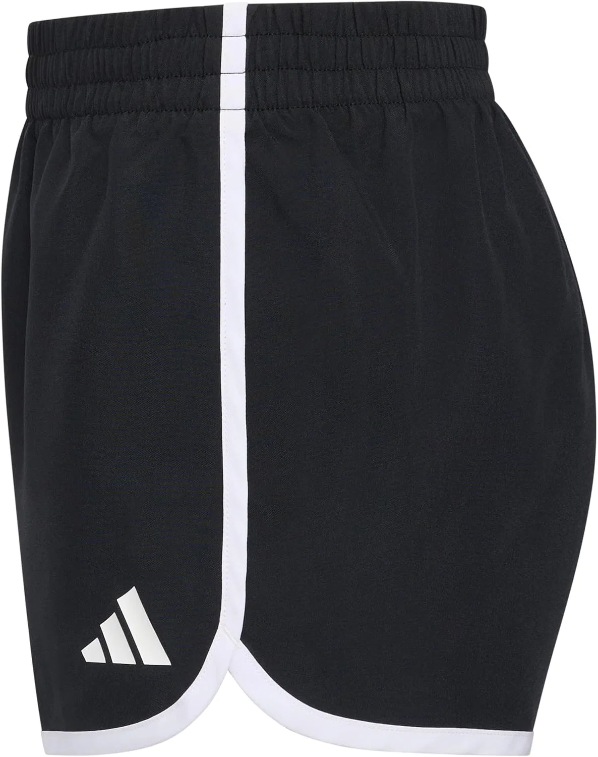 Детские шорты Adidas с эластичным поясом в стиле ретро из тканого материала, Black/White Stripe — фото 2