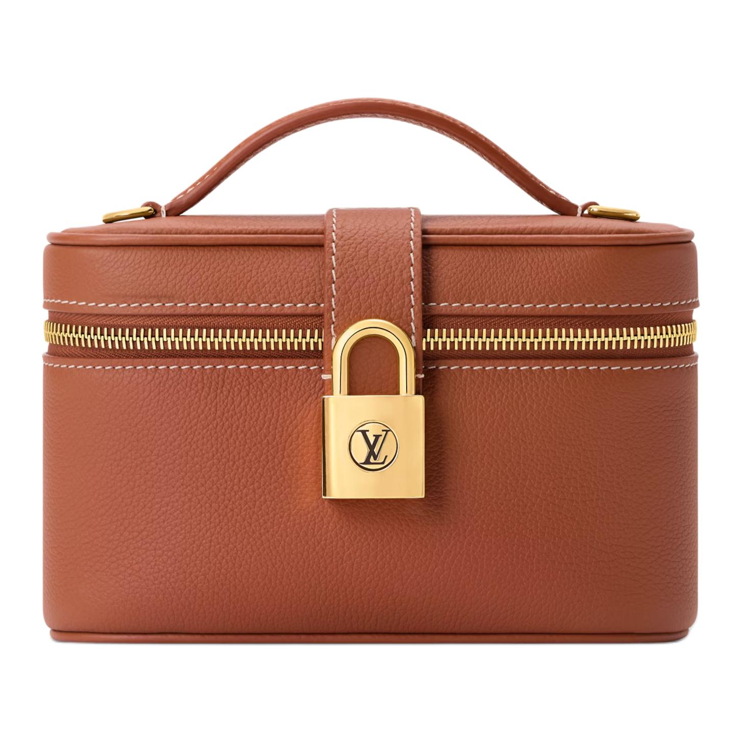 

Косметичка Low Key Vanity из телячьей кожи, женская, цвет cognac LOUIS VUITTON, gift set(basic set+box+shopping bag)