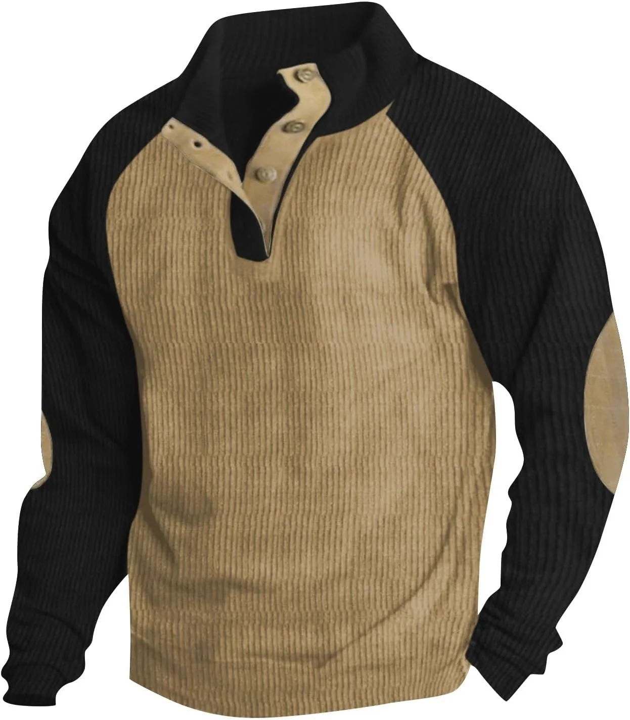 

Мужская вельветовая рубашка с длинным рукавом и накладками на локтях Bakgeerle