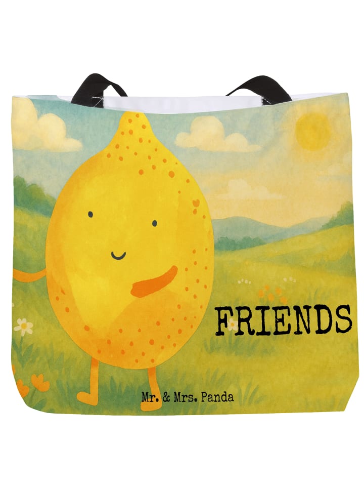 

Mr. & Mrs. Panda Пляжная сумка Best Friends с лимонным дизайном и буквой S... белого цвета