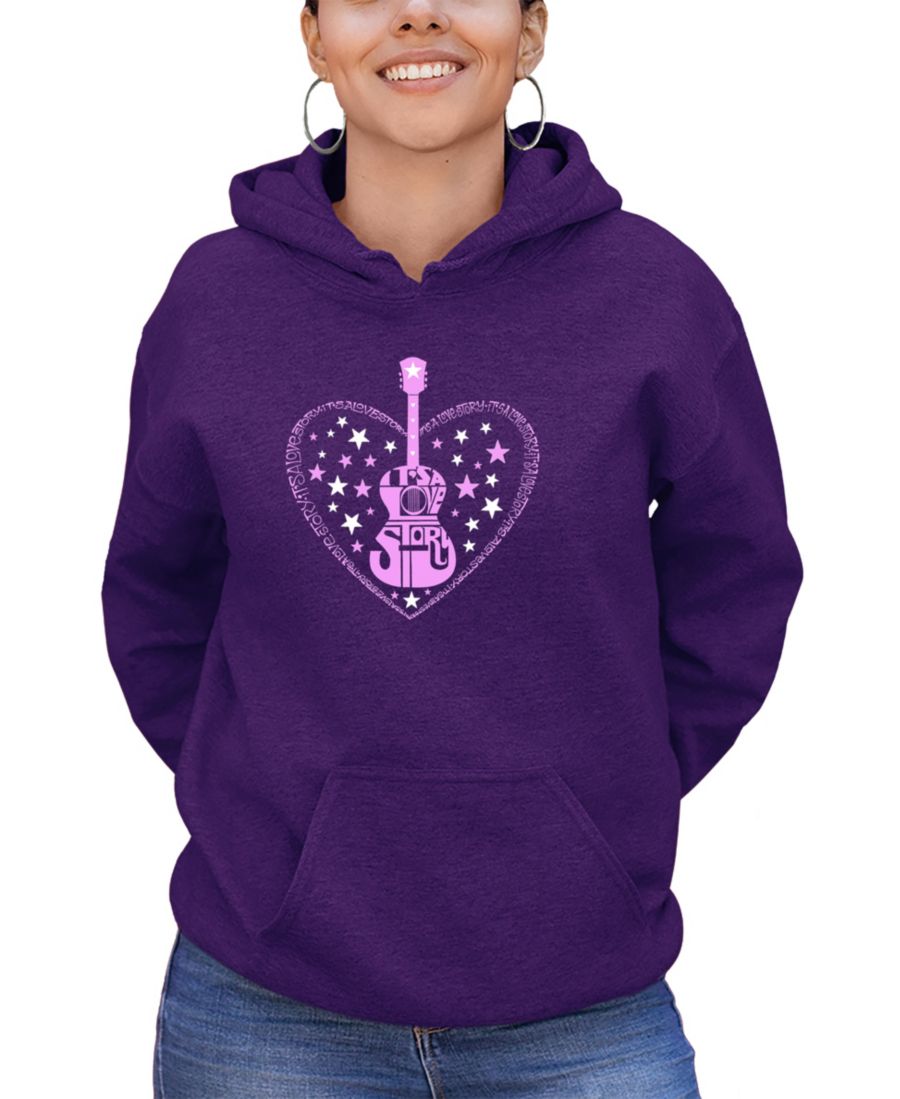 

Женская толстовка с длинными рукавами "It's A Love Story" с надписью "Word Art" LA Pop Art, Purple