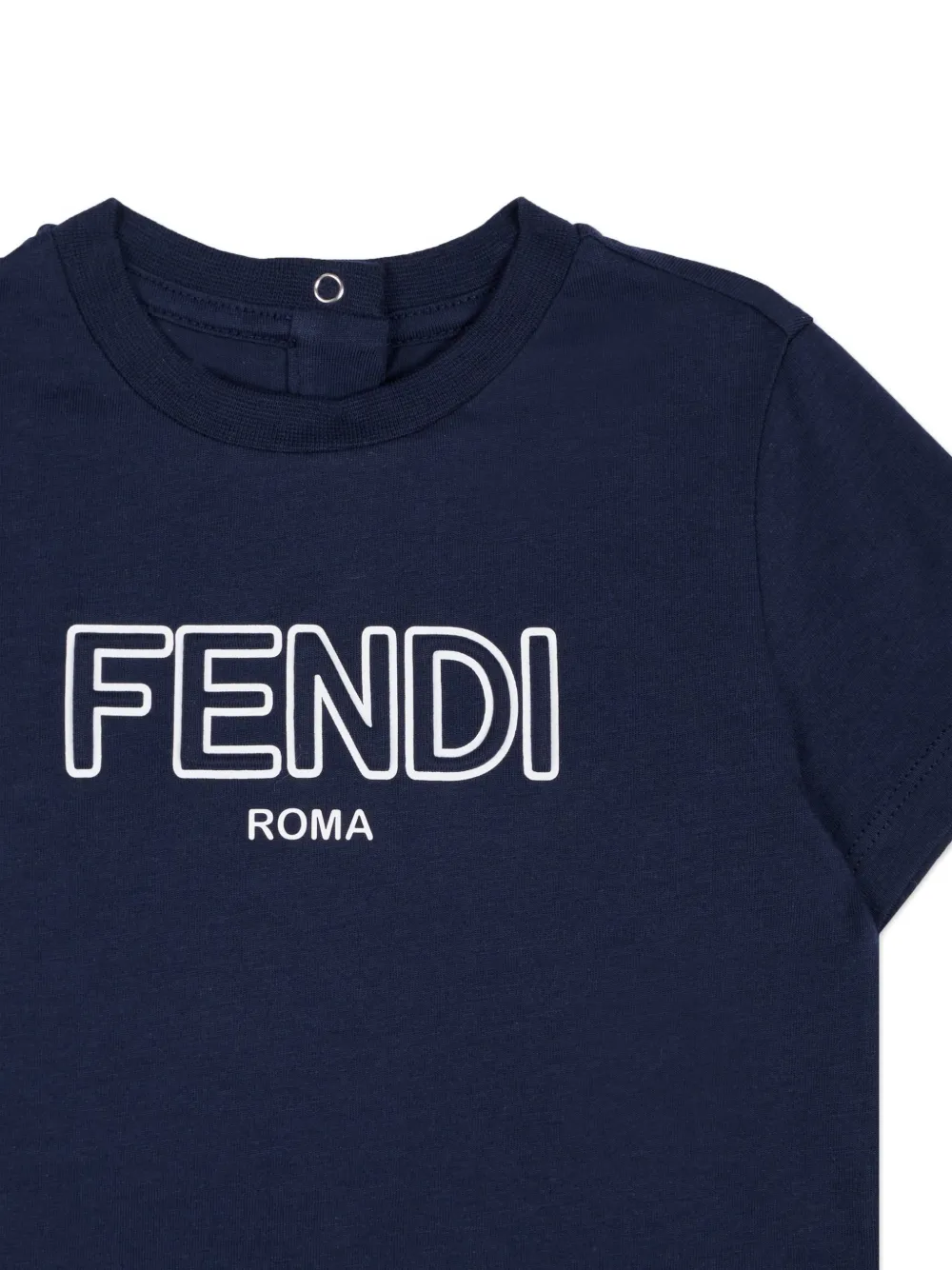 Футболка с принтом логотипа Fendi Kids, синий — фото 3
