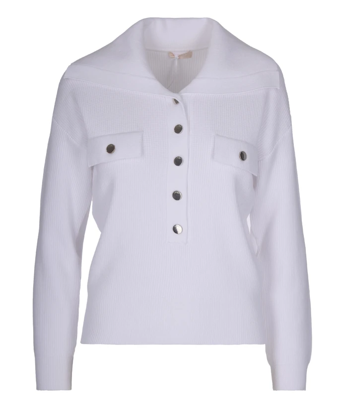 

Свитер с длинным воротником Liu Jo, белый