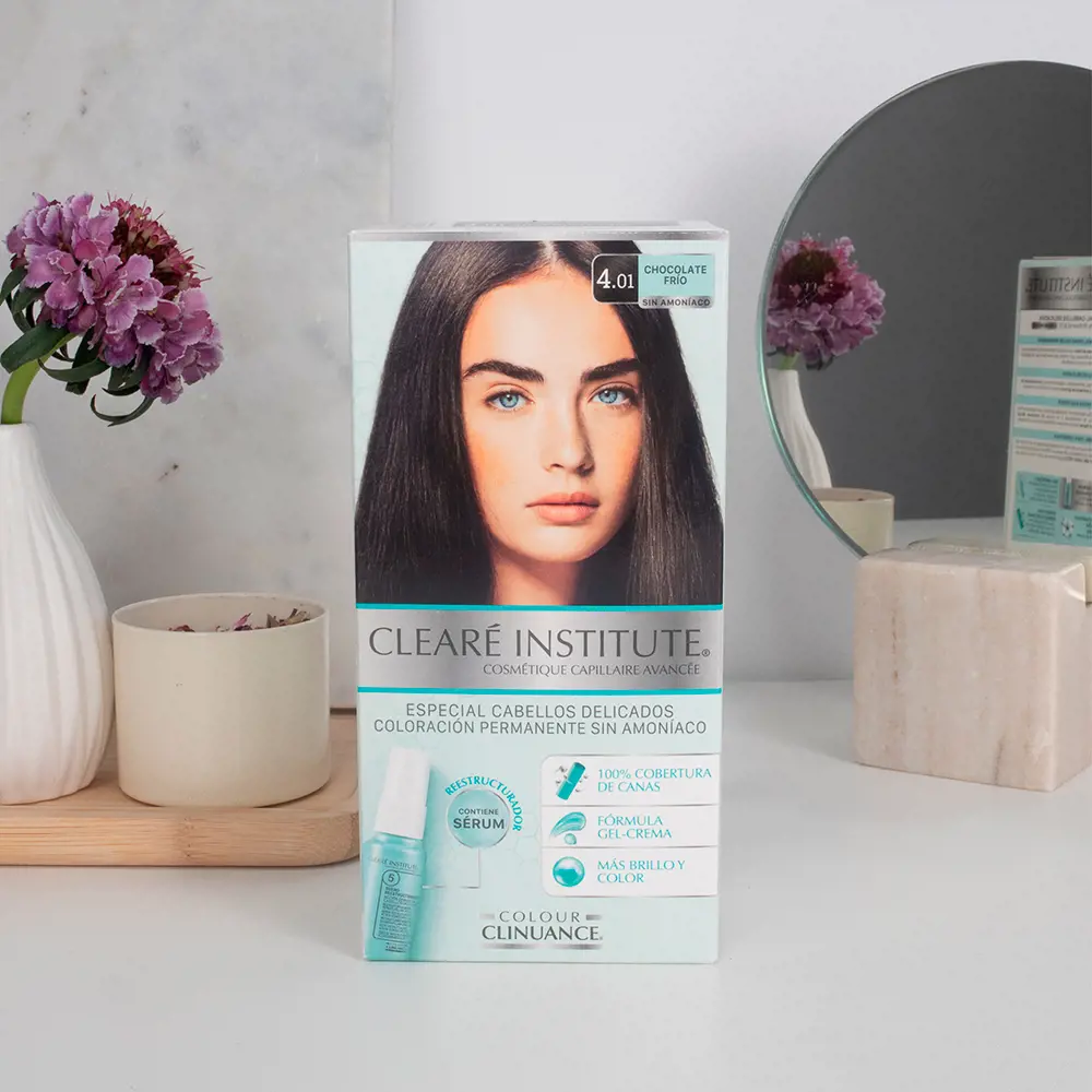 Краска для волос Colour clinuance cabellos delicados Clearé Institute, цвет 4.01-chocolate frio, 1 шт. — фото 3