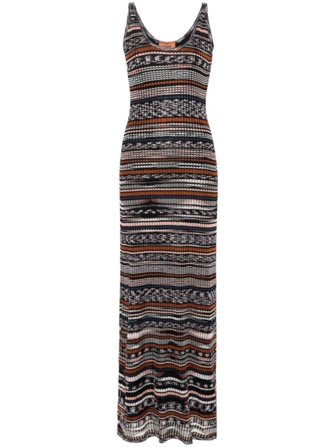

Missoni трикотажное платье макси в полоску, черный