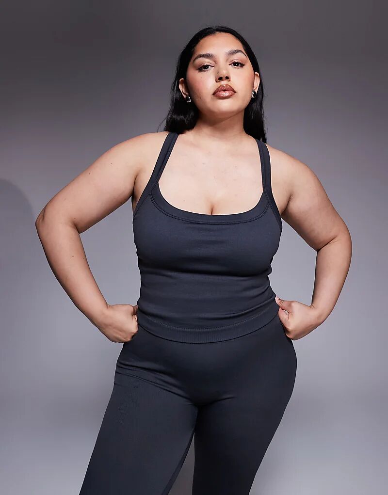 

4505 Curve бесшовный корректирующий жилет со встроенным бюстгальтером и регулируемыми бретелями в цвете «серый кремень»