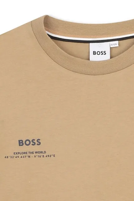 Футболка детская хлопок BOSS, зеленый — фото 4