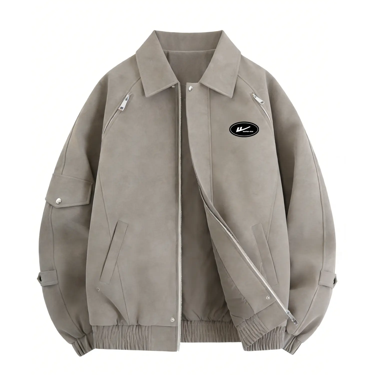 

Куртка женская Lapel Thickened WARRIOR, серый (diy badge)