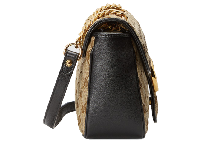 Сумка через плечо GUCCI Trumpets Ebony & Black из канваса с кожаными деталями — фото 4
