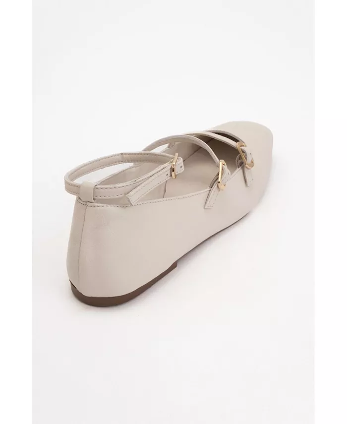 Кожаные балетки Serena в стиле Mary Jane Forever & Always Shoes, загар/бежевый — фото 3