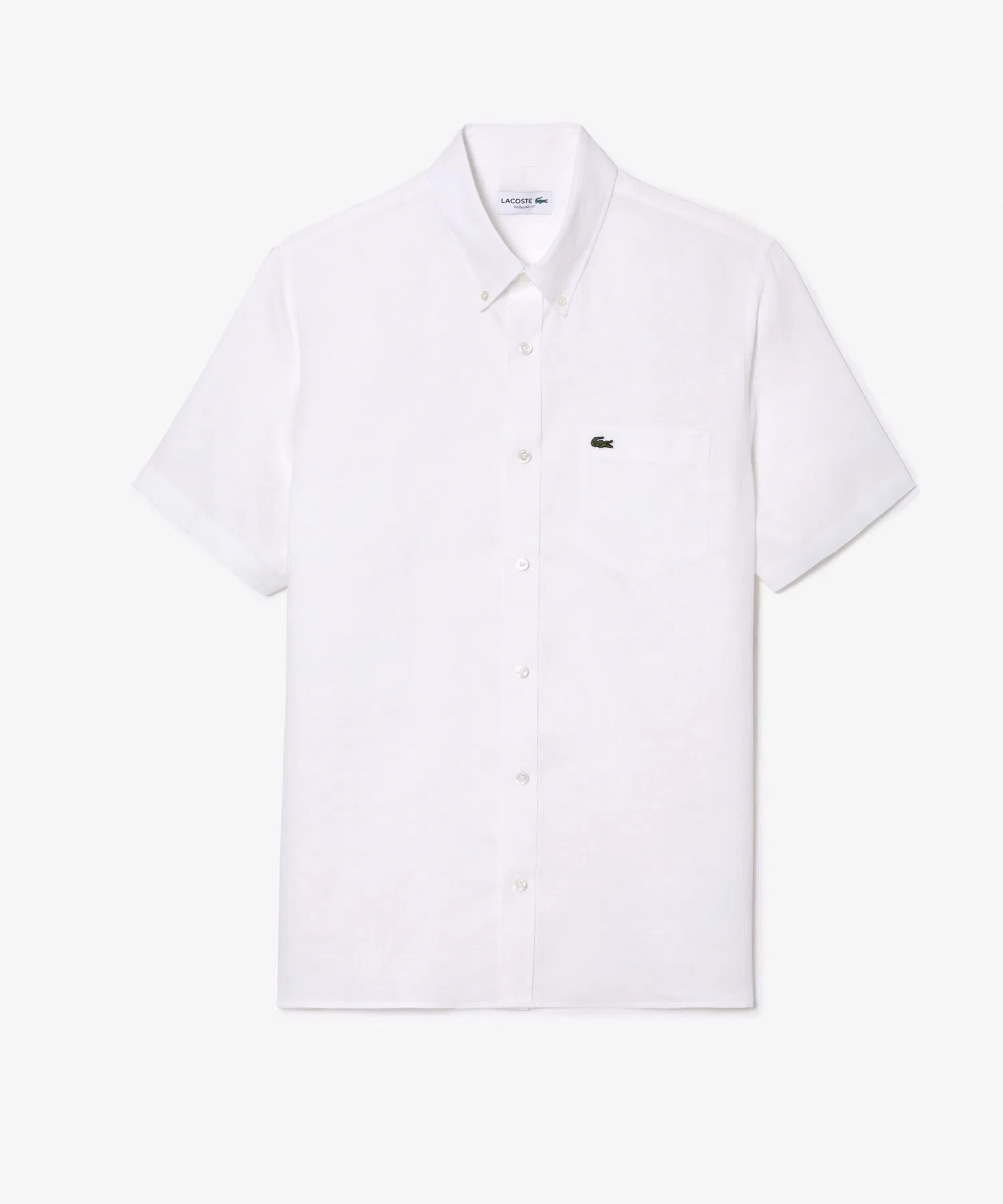 Мужская льняная рубашка LACOSTE белая