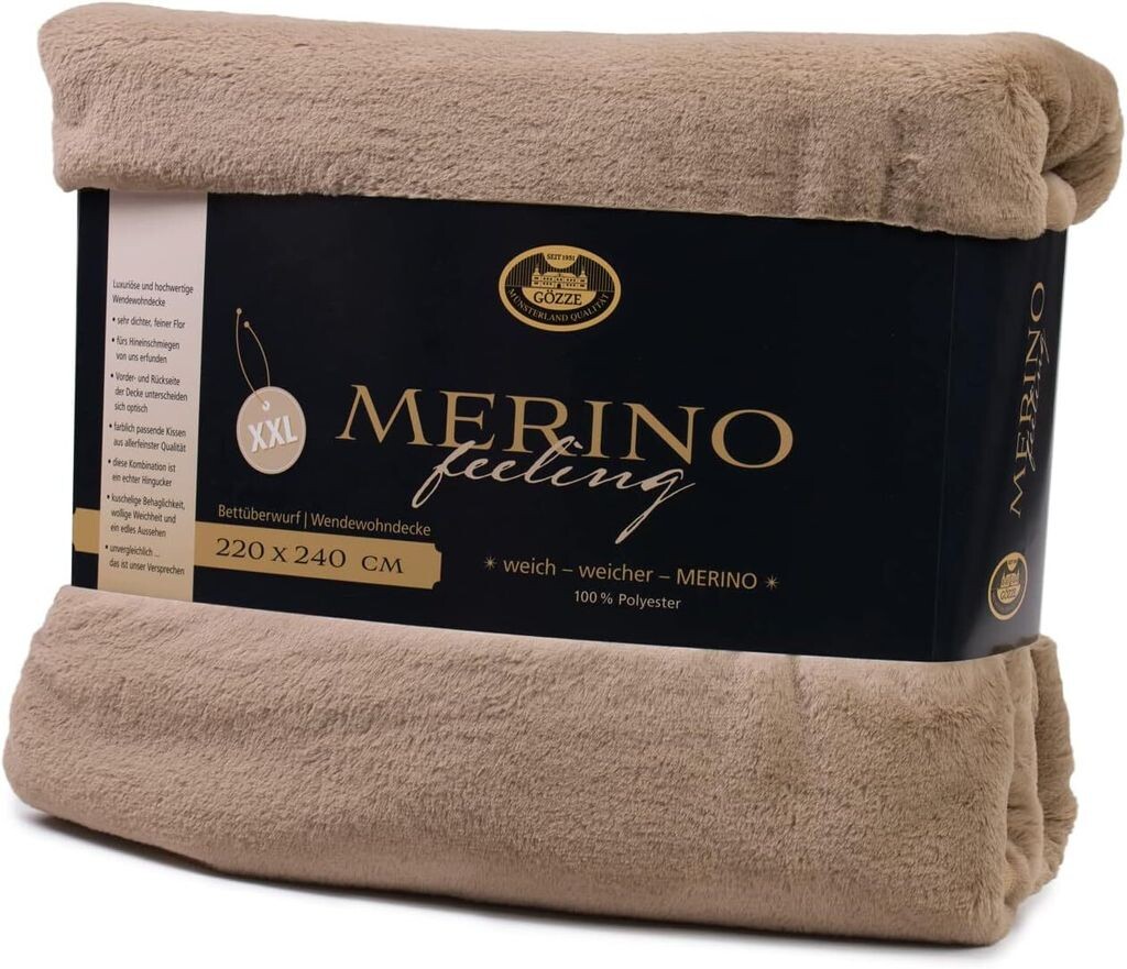 

Двустороннее одеяло Gözze Merino 220 x 240 см, серо-коричневый