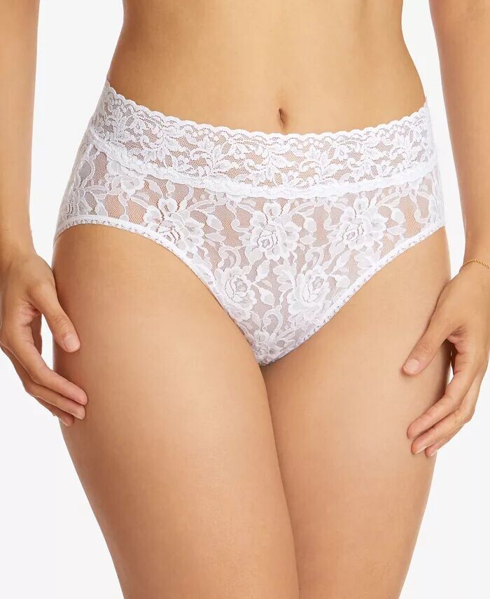 

Женские фирменные кружевные французские трусики Hanky Panky, белый