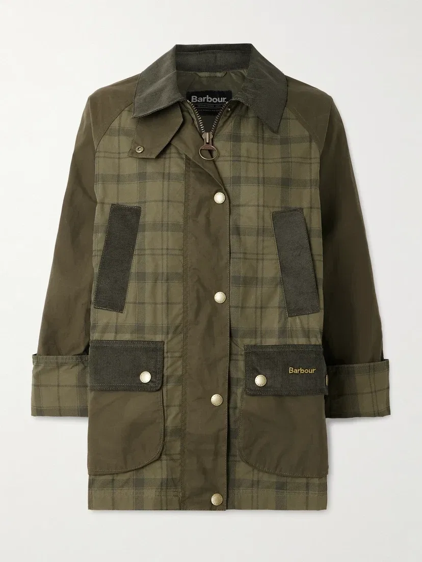 Beadnell вельветовая клетчатая хлопковая куртка с отделкой Barbour, бирюзовый