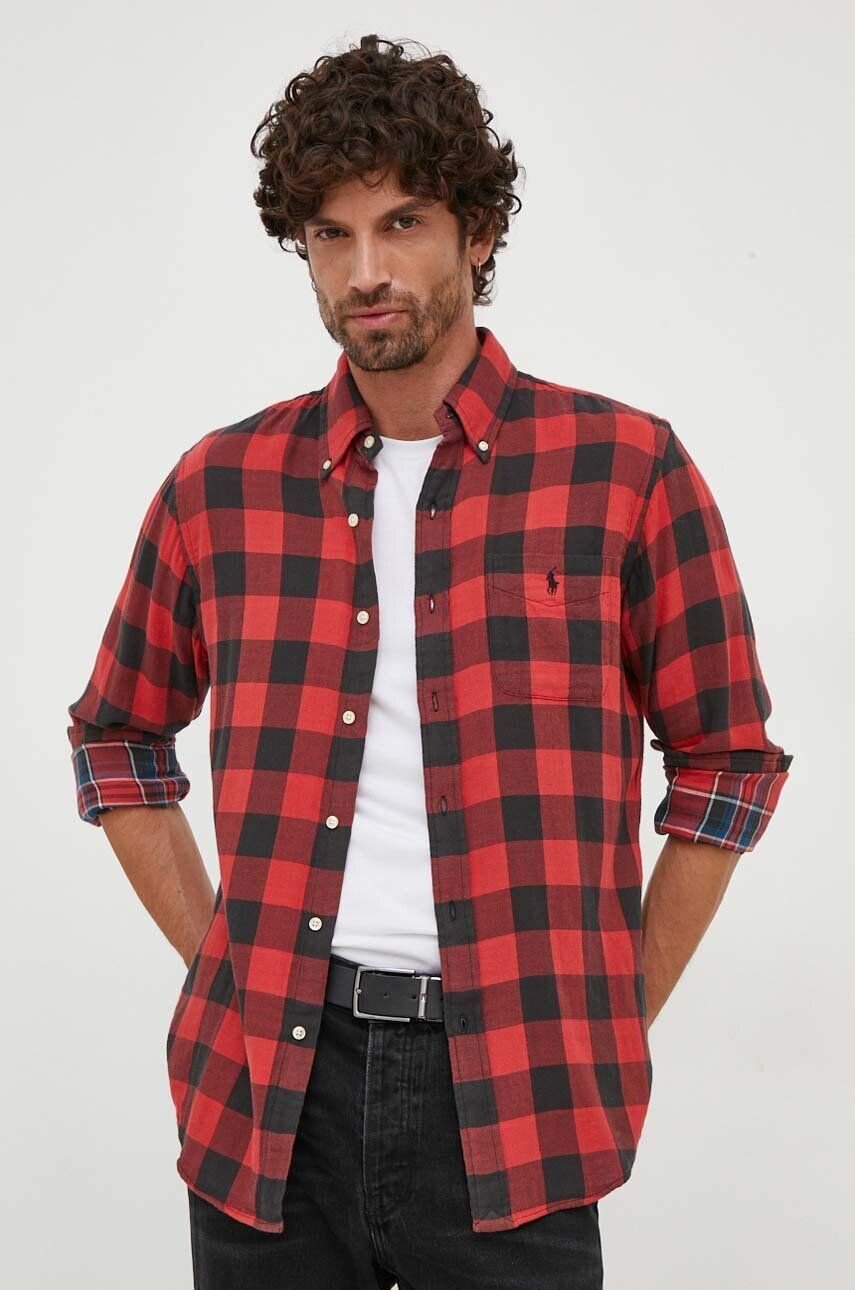 

Хлопковая рубашка Polo Ralph Lauren, красный