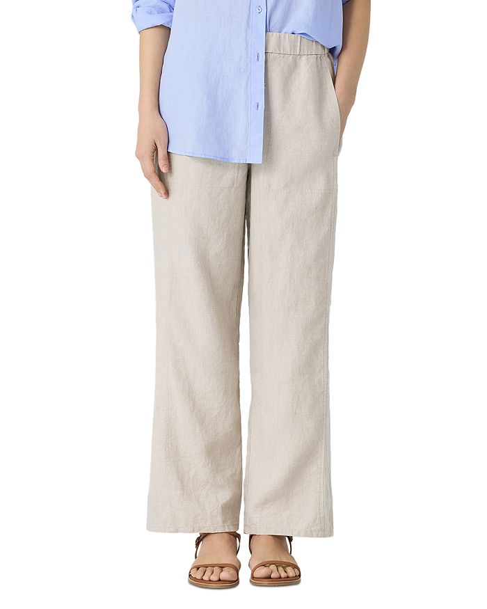 

Льняные брюки с широкими штанинами Eileen Fisher, белый