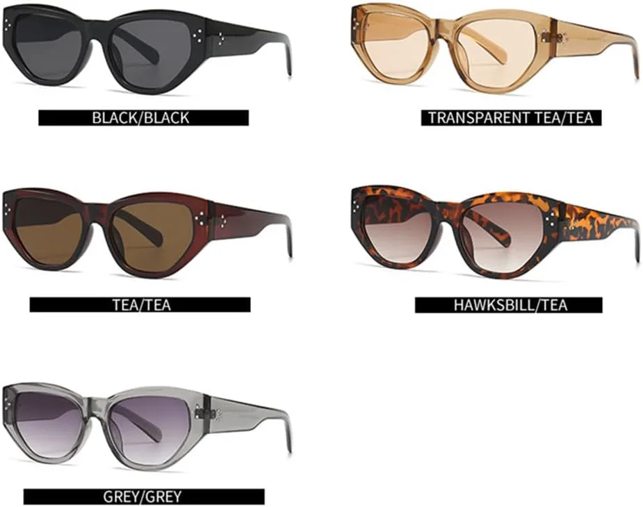 

Солнцезащитные очки UV400 - «Кошачий глаз» с заклепками в стиле панк для женщин и мужчин, для бега и занятий спортом на открытом воздухе UYPTK, Gray Gray