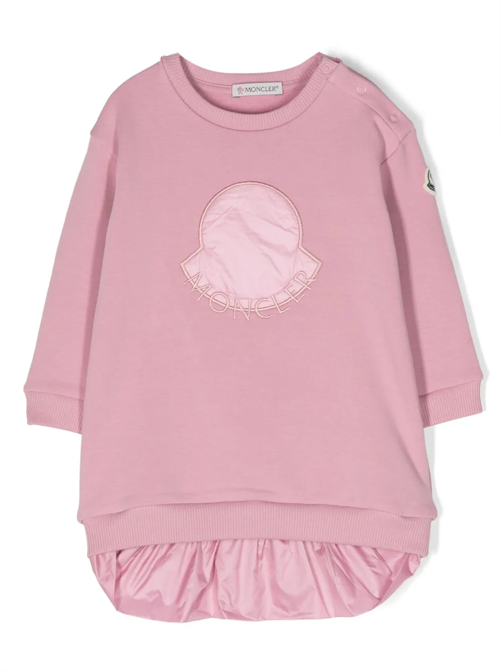 

Платье с вышитым логотипом Moncler Enfant, розовый